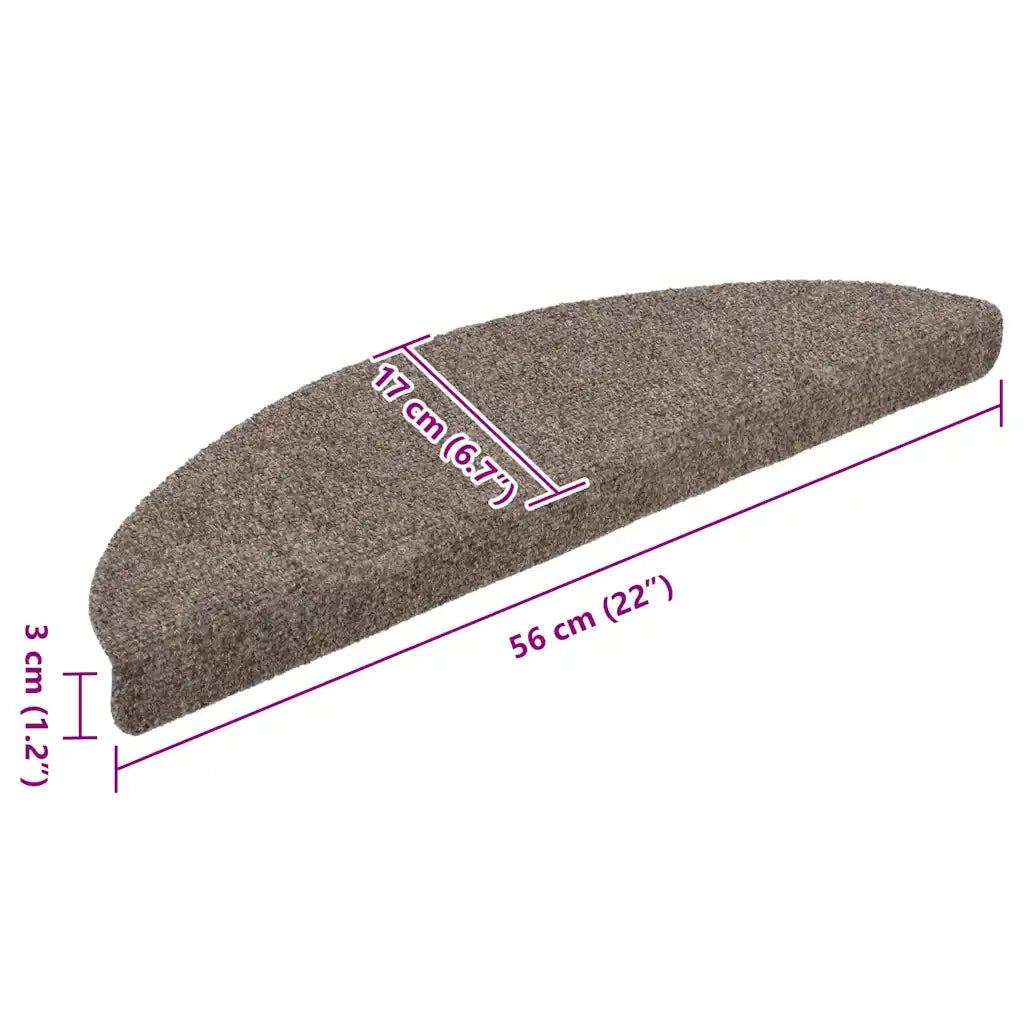 Tappetini per scale autoadesivi 20 pz | Gradini per Scale 56x17x3 cm beige semicircolari