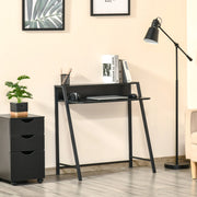 Scrivania per computer 84x45x85 cm con passacavi in MDF e metallo nero