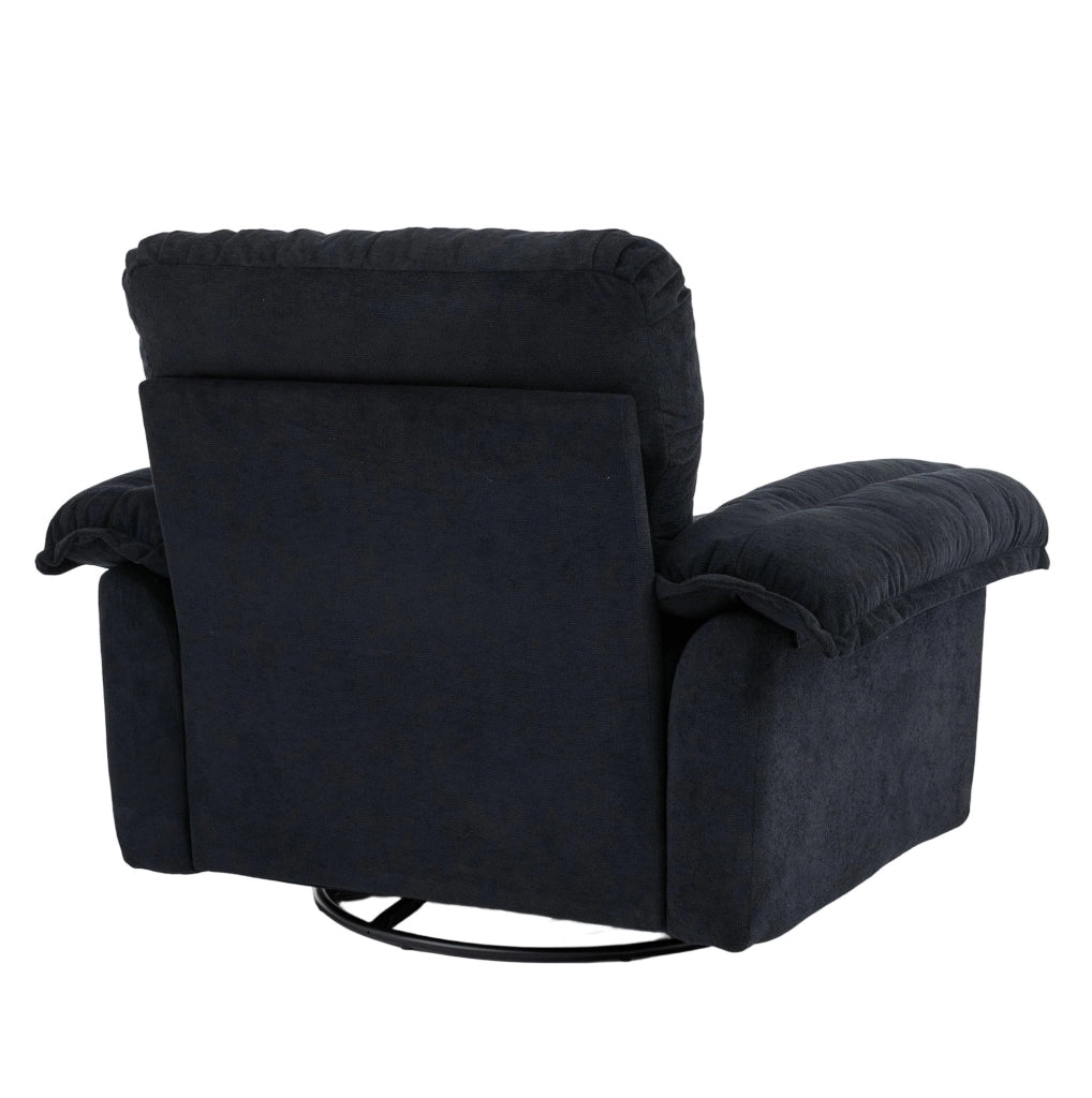 Poltrona Girevole 360° in Chenille Oversize con Cuscino di Supporto per Soggiorno e Camera da Letto