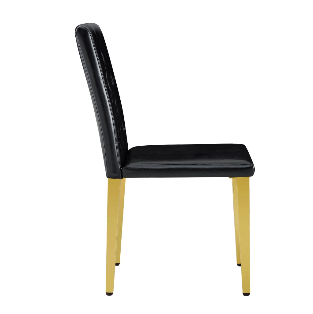 Set tavolo rotondo 85 cm vetro trasparente nero oro; 4 sedie imbottite