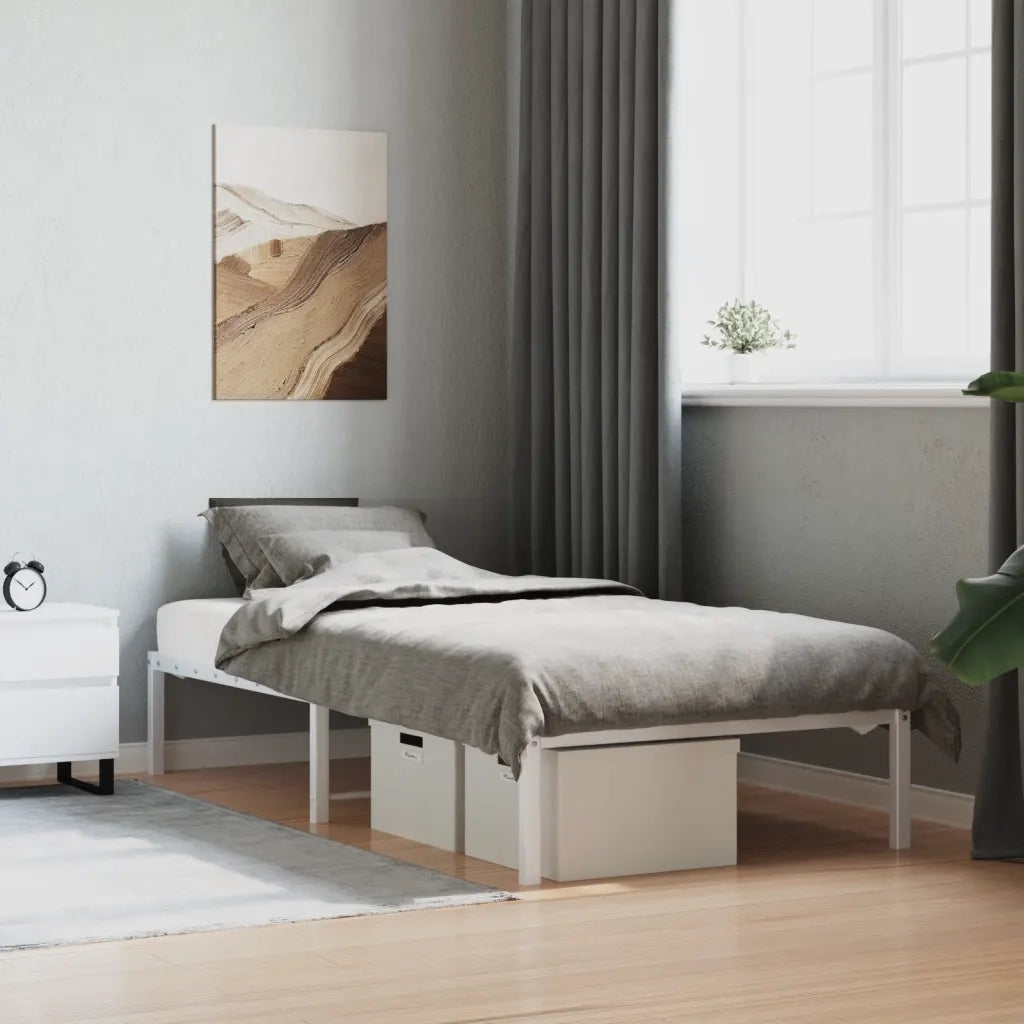 Giroletto-Struttura Letto in Metallo Bianco 90x190 cm