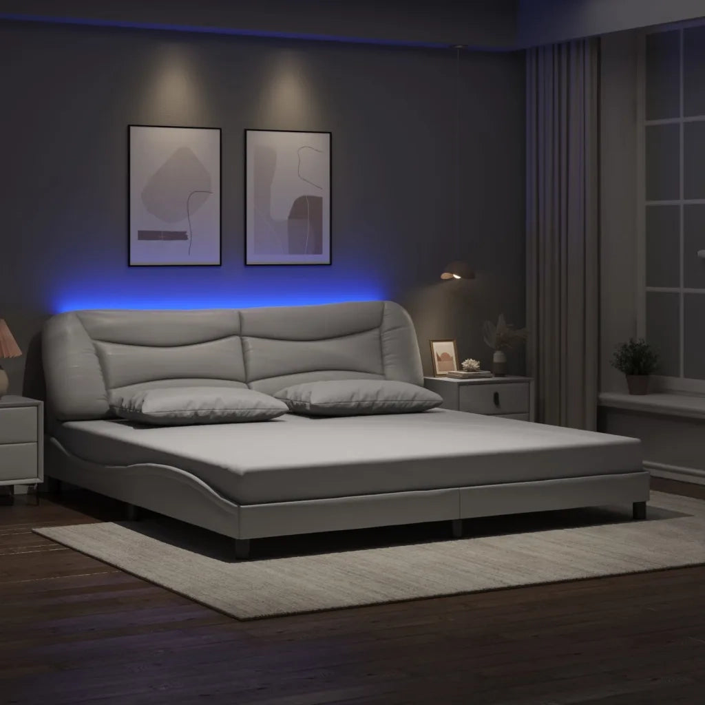 Giroletto con LED senza Materasso Hvar Bianco 200x200 cm
