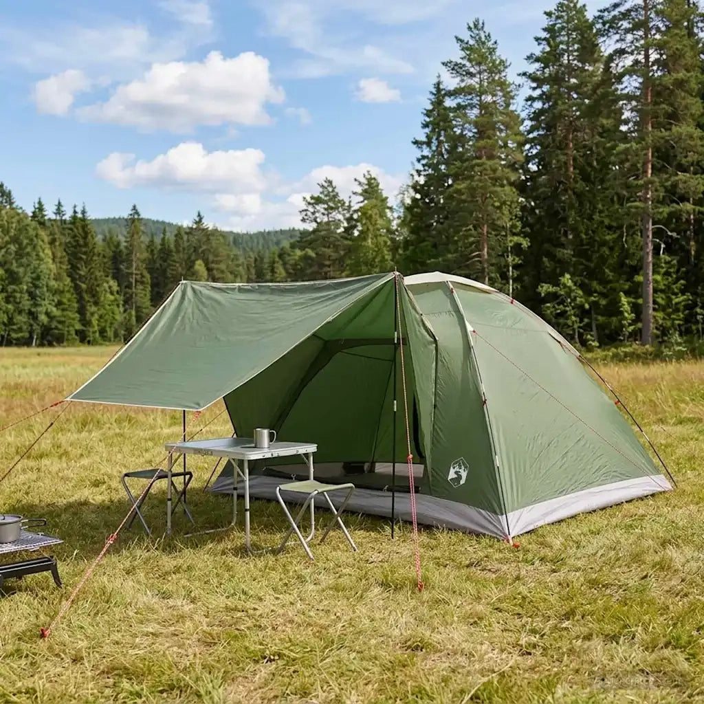 Tenda da campeggio Verde 6 persone Poliestere e Acciaio 42028652