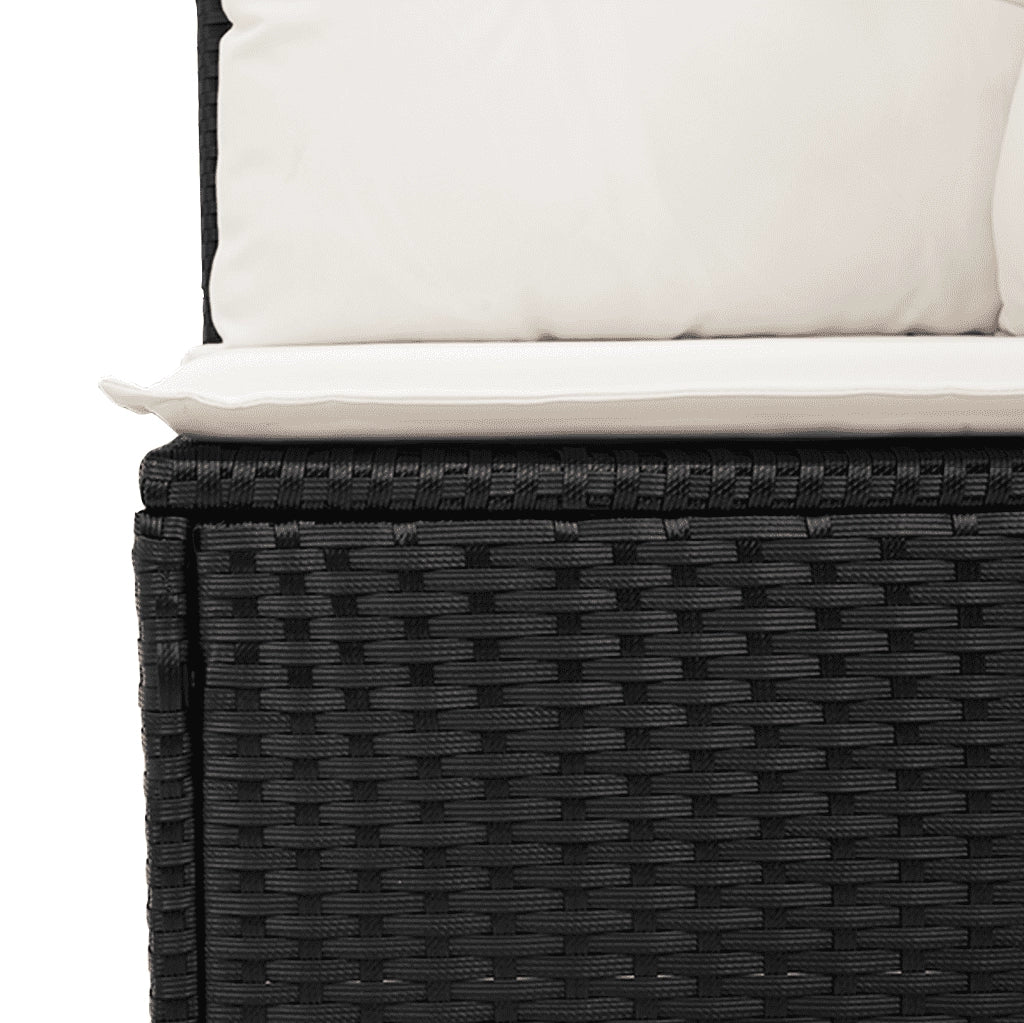 Set Divano da Giardino 6 pz con Cuscini Nero in Polyrattan 3253713