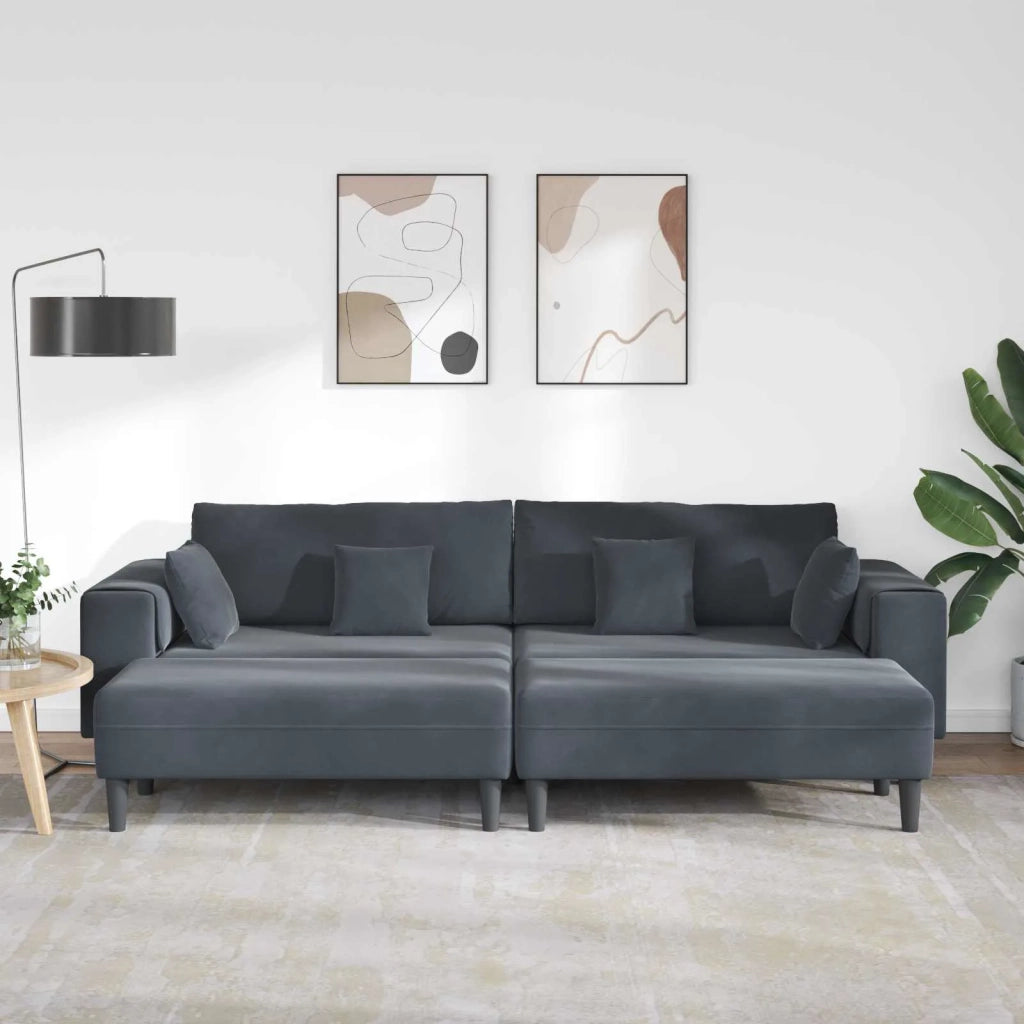 Divano 3 pcs Grigio scuro 250 x 188 x 76 cm Velluto 3335173