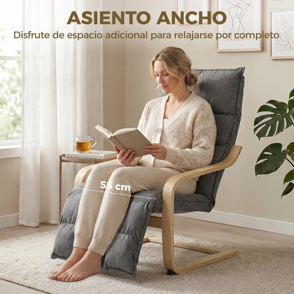 Poltrona Relax con Poggiapiedi e Dondolo ¨C Minimal ¨C Grigio