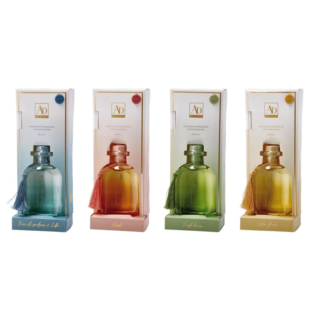 1 Pezzo Diffusore Profumo con Bastoncini 150 ml 4 Fragranze
