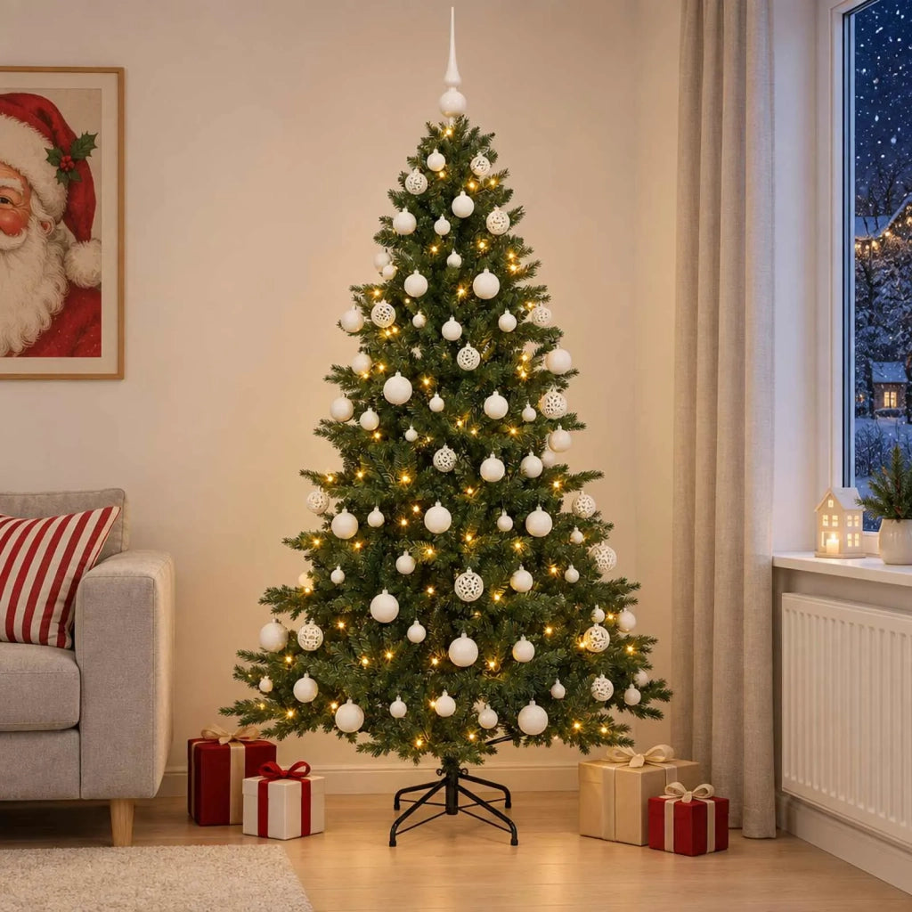 Albero di Natale artificiale con palline 180 cm 300 LED 3467074