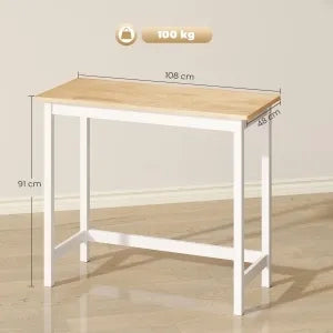 Bartisch compatto per 2 persone, finitura legno naturale e bianco
