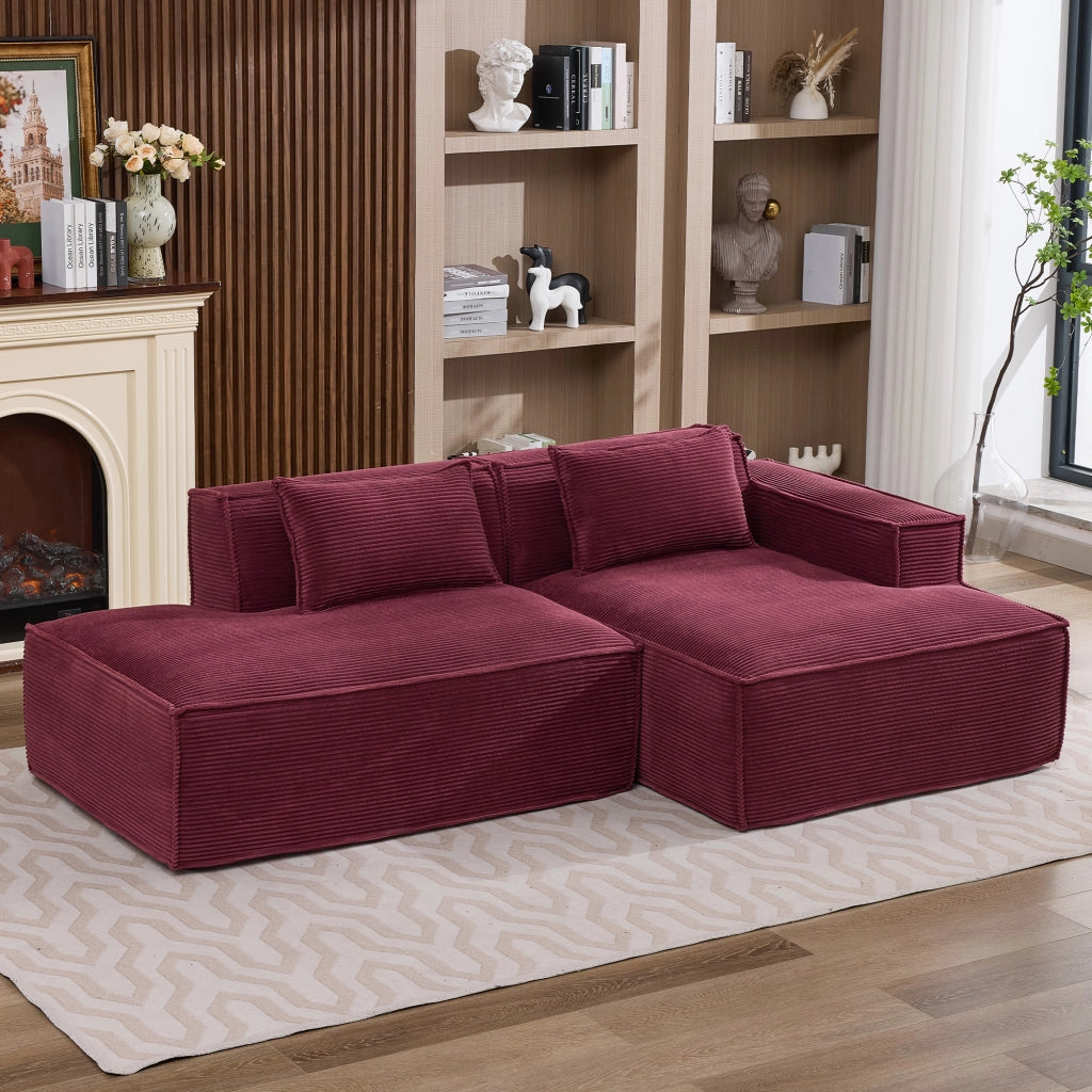 Divano 2 Posti con Cuscini ¨C MINIMAL ¨C Tessuto, 235 cm