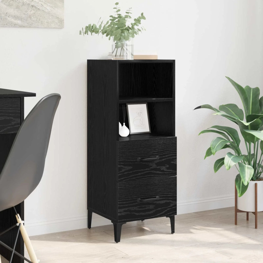 Credenza | Madia | Buffet da pranzo | Armadio da pranzo Rovere nero 34 x 34.5 x 90 cm Legno multistrato