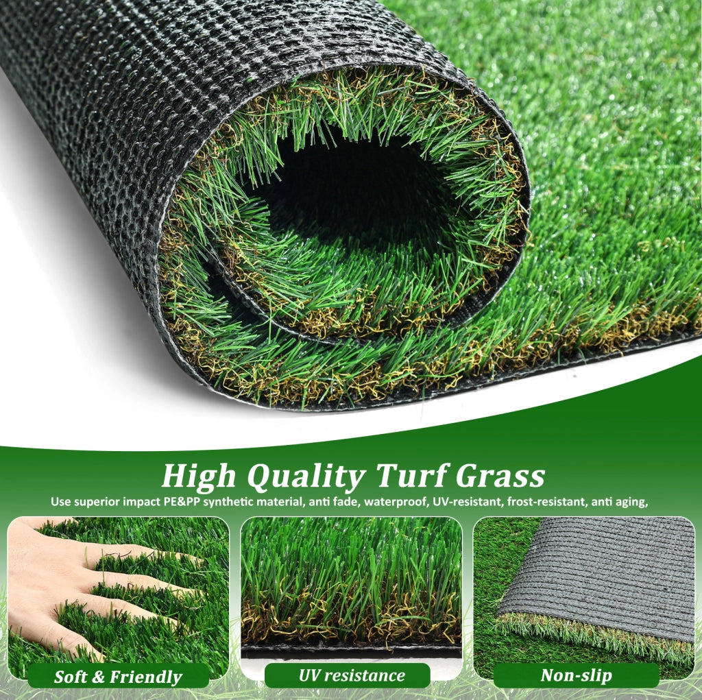 Tappeto erba artificiale 200x300 cm verde in polietilene con drenaggio