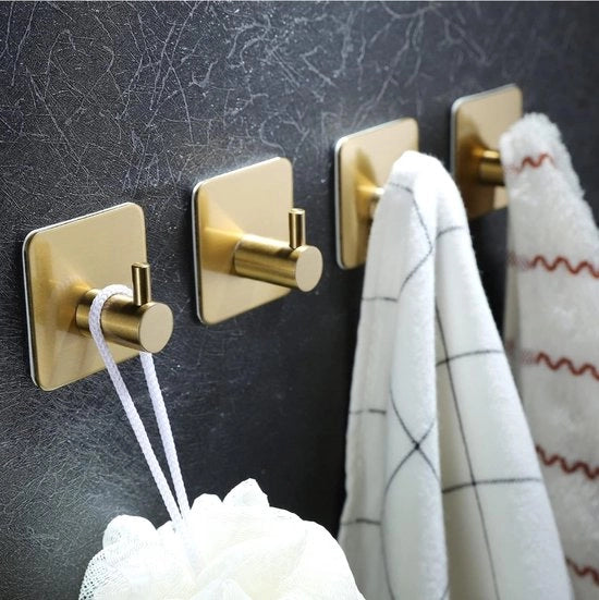 Capocchia da appendiabito autofissa in oro - 4 pezzi - Bagno - Entrata - Camera da letto - Stenberi