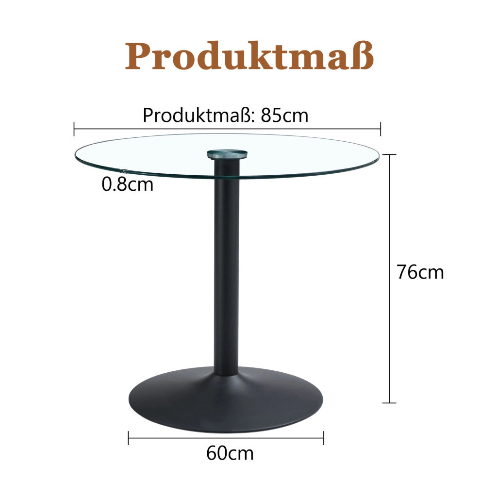 Tavolo da bar in vetro minimalista - Zephmum - Diametro 85 cm Altezza 76 cm