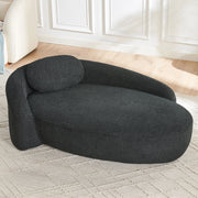 Divano Morbido in Tessuto Teddyfleece con Cuscini ¨C MINIMAL ¨C Nero