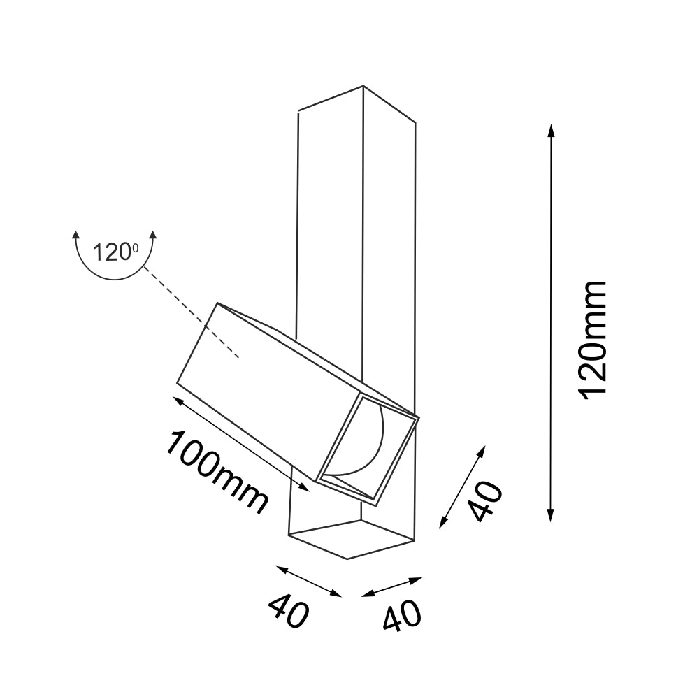 Faretto soffitto quadrato nero orientabile GU10 Shilo 8000