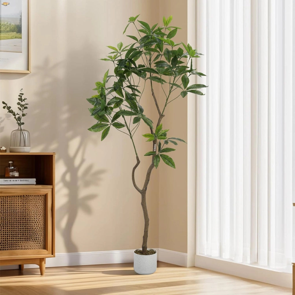 Schefflera Artificiale 160 cm Albero da Pavimento con Vaso per Casa e Terrazzo