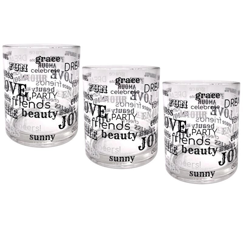 MAURY'S BICCHIERI PER ACQUA LETTERING IN CONFEZIONE DA 3 PEZZI