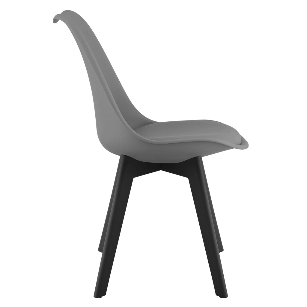 Sedia VALORA RIXK - Grafite con gambe nere x4