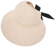 Cappello da sole a strisce con cappuccio aperto