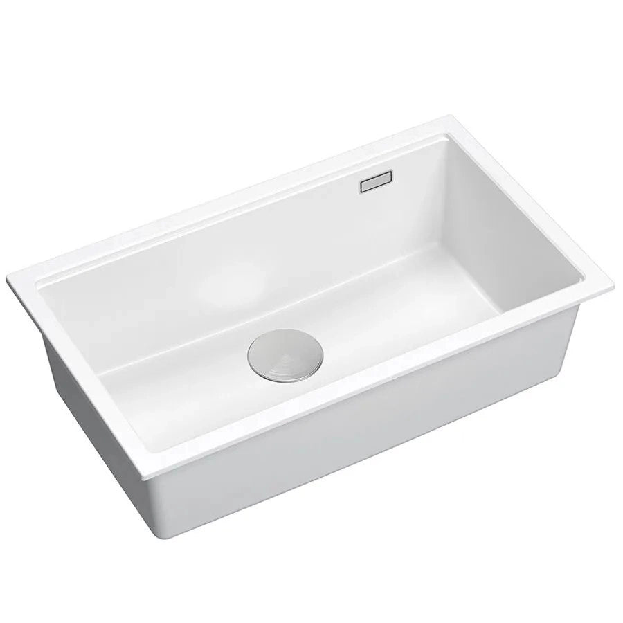 Lavello In Granito Logan 110 White Tappo rame spazzolato