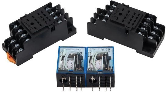Relè di potenza - Magnetico elettromagnetico - 24V - 4PDT - Interruttore - HH54P - 5A - Bobina - 14Pin - Adatto per AC/DC - Indicatore LED - Due pezzi - Comando di commutazione