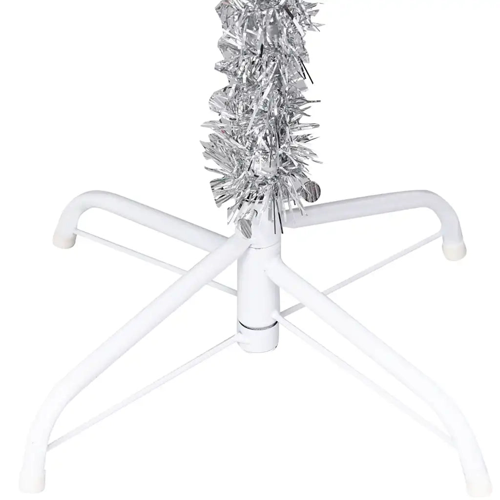 Albero di Natale Preilluminato con Palline Argento 150 cm PET 3077695