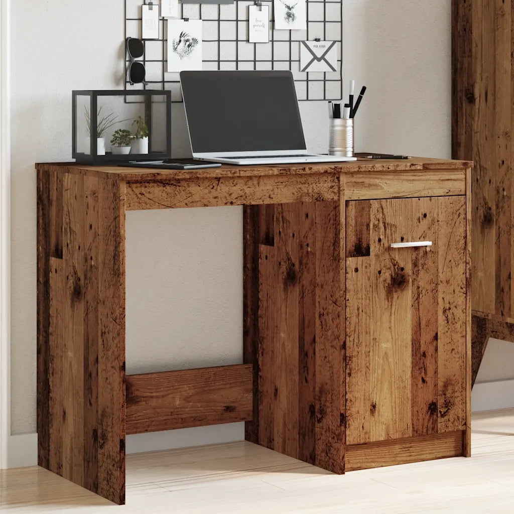 Scrivania Legno Antico 100x50x76 cm in Legno Multistrato 856002