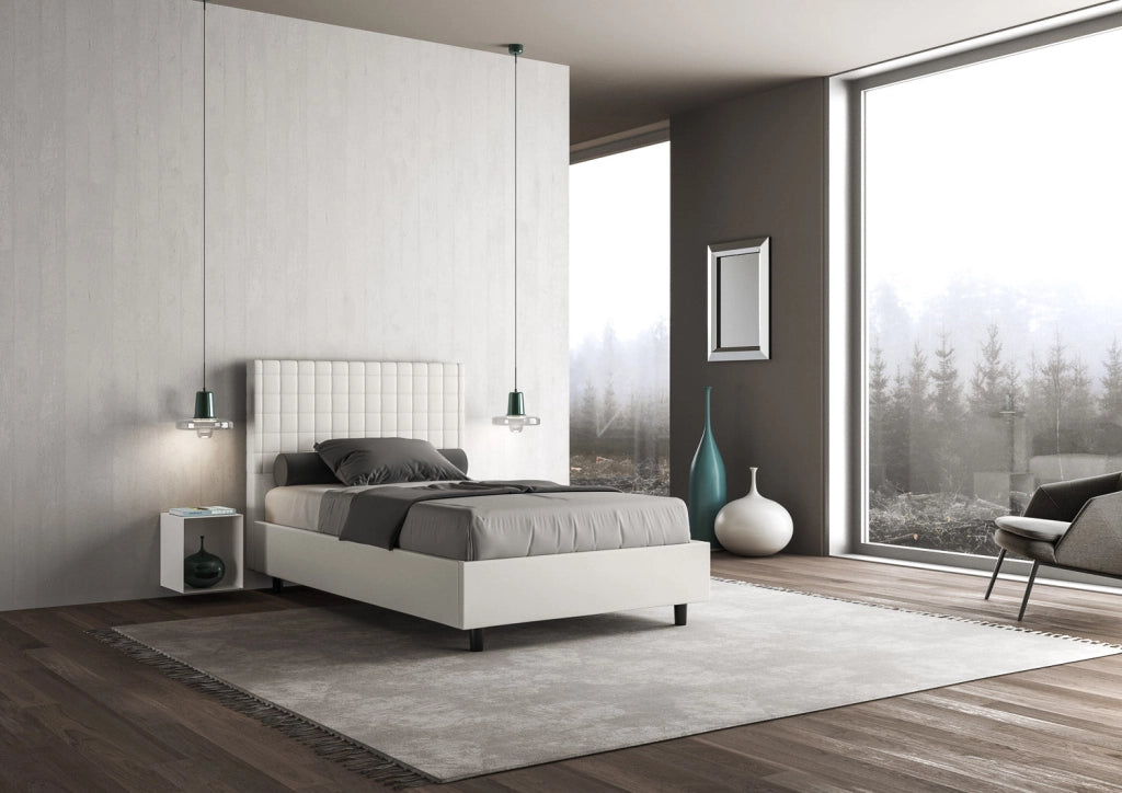 Letto 1 Piazza e Mezzo 120x210 cm con Rete Sunny Bianco