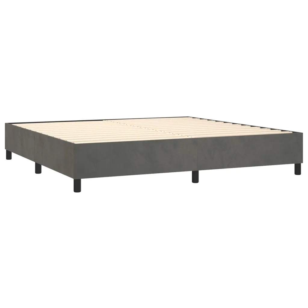 Letto a Molle con Materasso e LED Grigio Scuro 200x200 cm 3136204