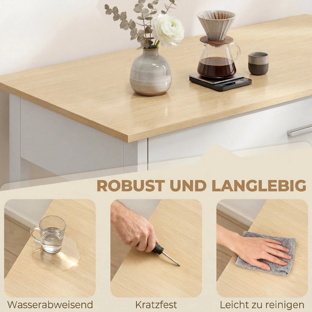 Carrello da cucina con ripiani ¨C zephmum ¨C Bianco