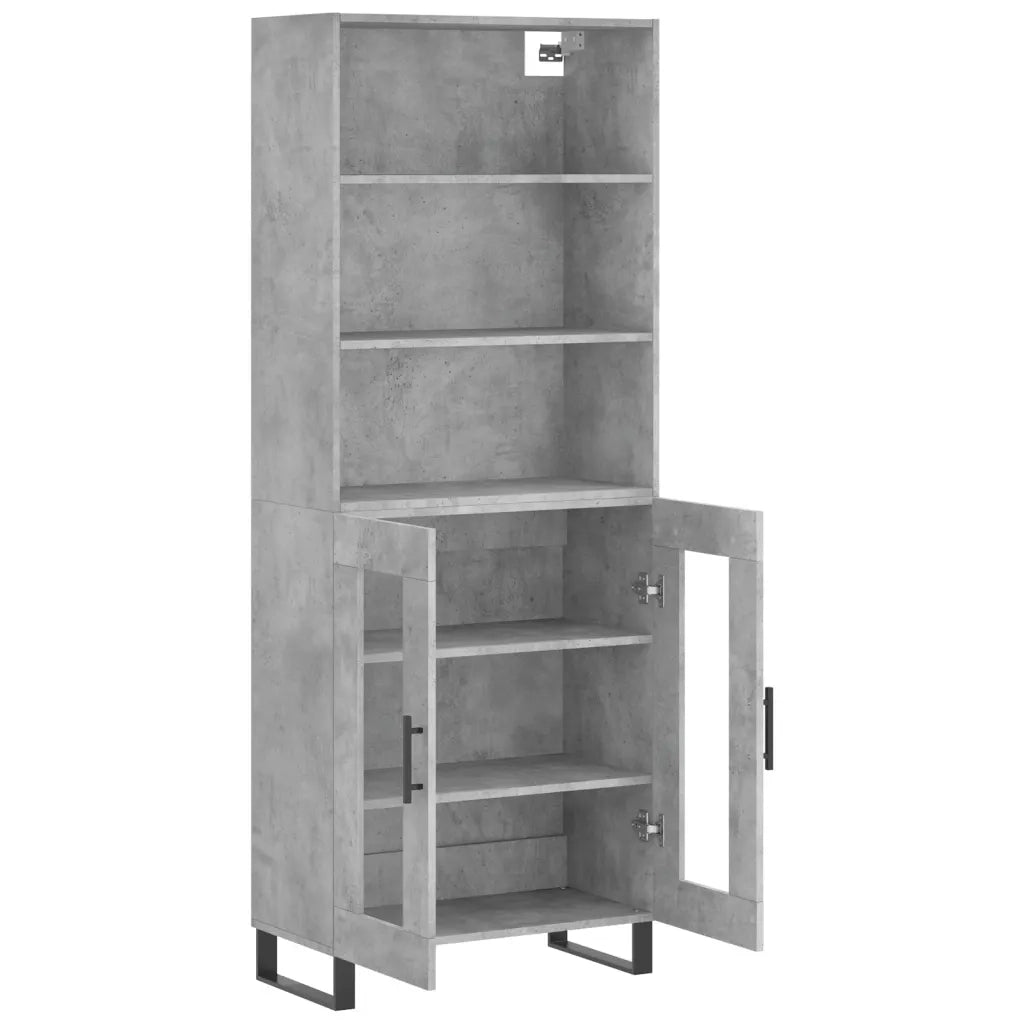 Credenza Grigio Cemento 69,5x34x180 cm in Legno Multistrato 3189345