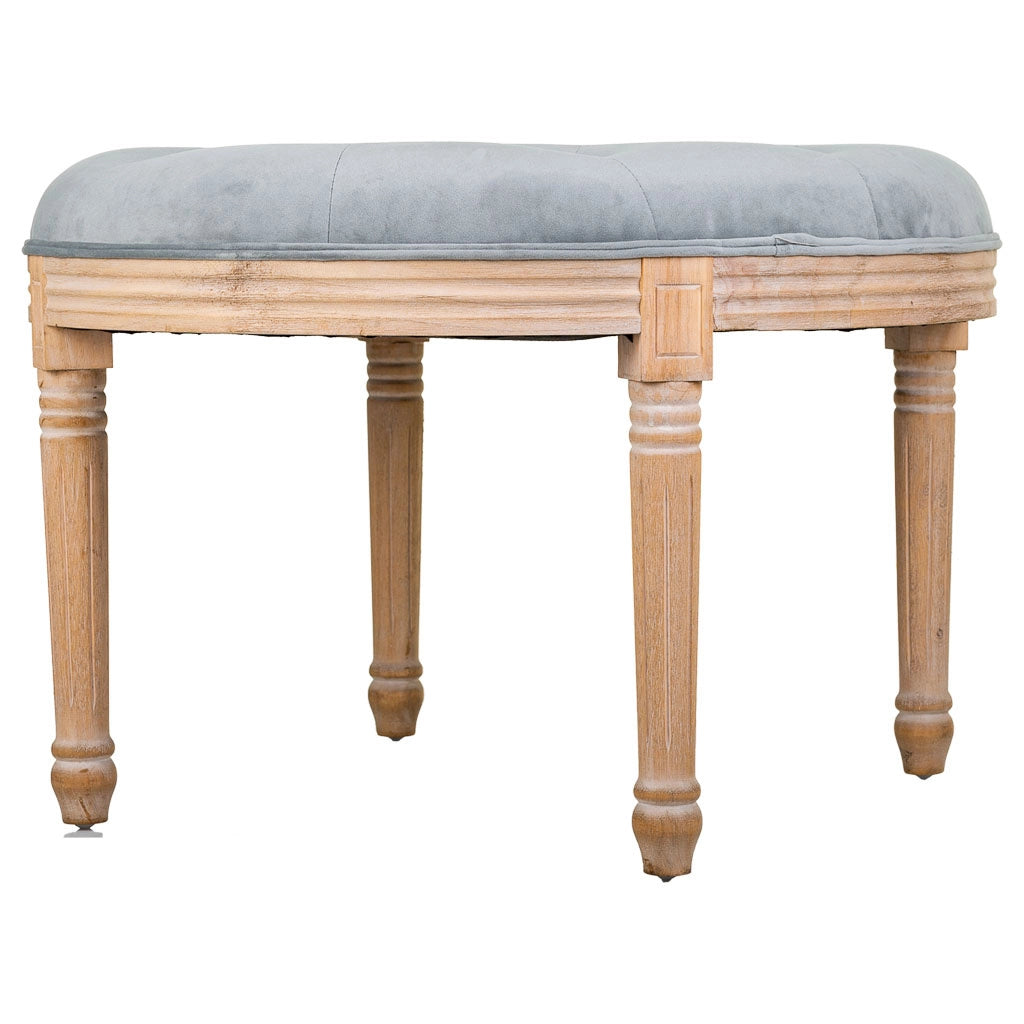 Sgabello imbottito in legno grigio d70x47h