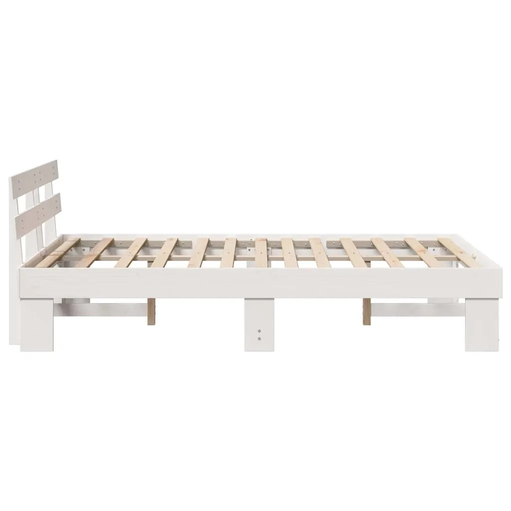 Struttura del letto-Giroletto-Rete del Letto Bianco 140 x 190 cm Pino massello 929242