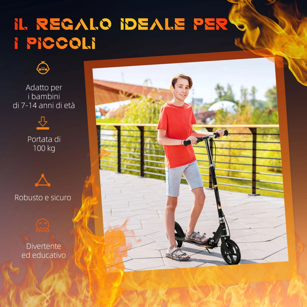 Monopattino per Bambini con Manubrio Regolabile ¨C zephmum ¨C Nero 86x35x93 cm