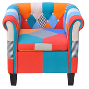 Poltrona con Design Patchwork in Tessuto 241027