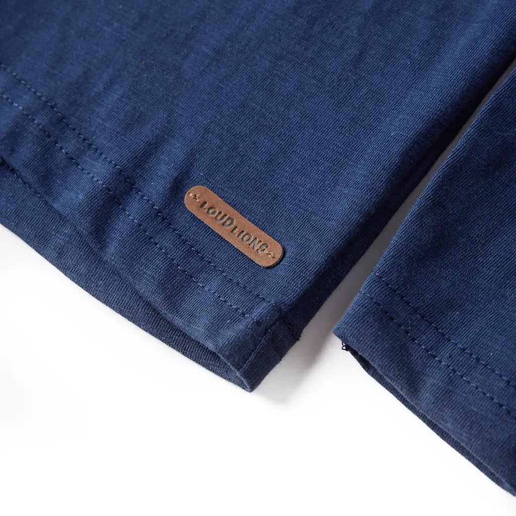 Maglietta Bambino Maniche Lunghe Blu Marino Mélange 104 12700