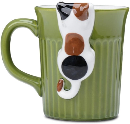 Caffettiera Sorpresa con Gatto, Tazza Ceramica Amichevole, Regalo Carino per Donna, Madre, Ragazza, Appassionata - Festa di San Valentino, Compleanno - 350 ml