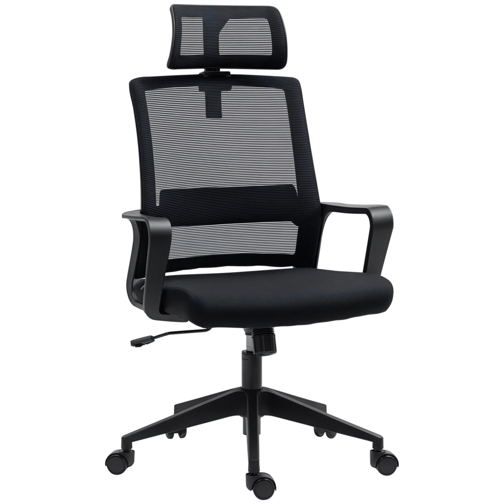 Sedia da Ufficio Ergonomica con Schienale e Poggiatesta ¨C Minimal ¨C Nero