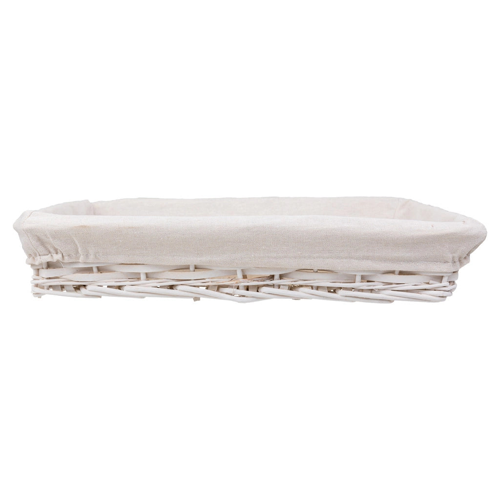Vassoio in vimini bianco 50x40x08h
