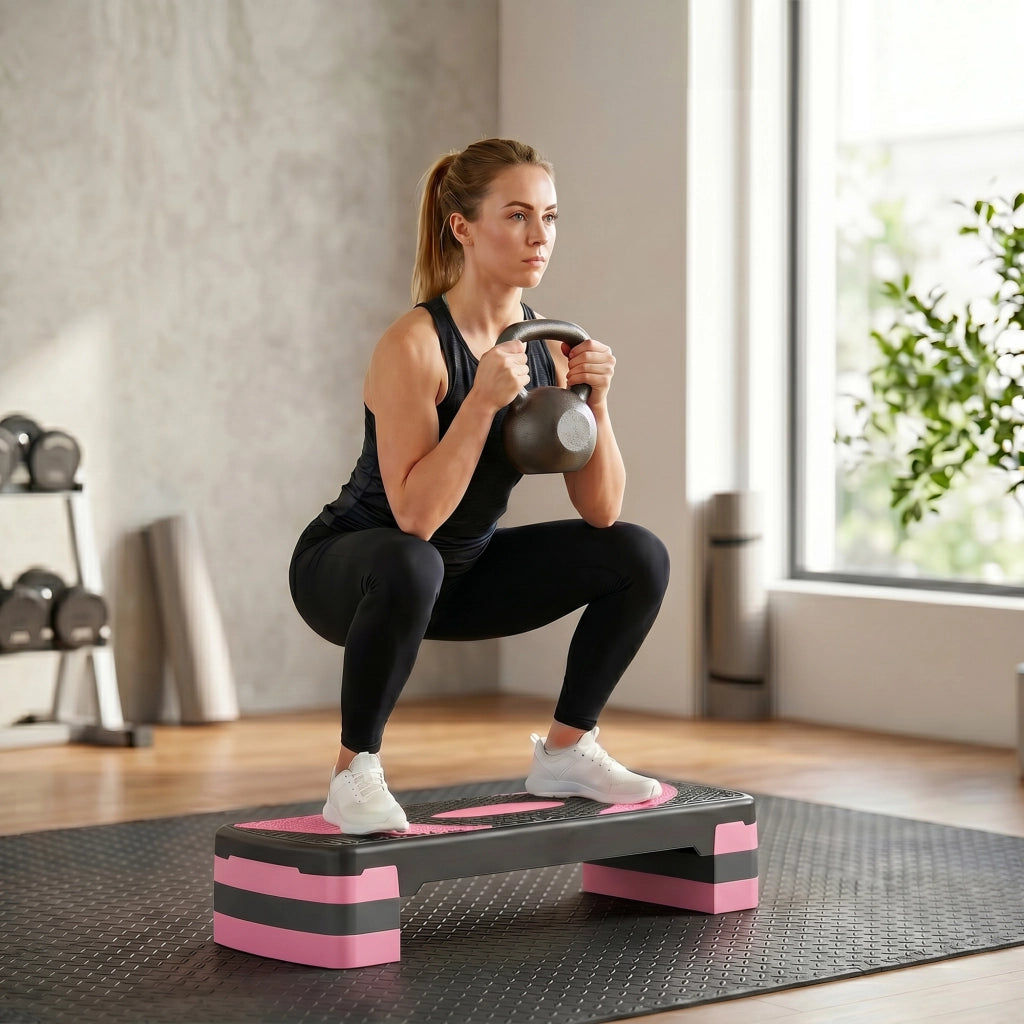 Stepper fitness ¨C Minimal ¨C 80x31x20 cm nero rosa chiaro