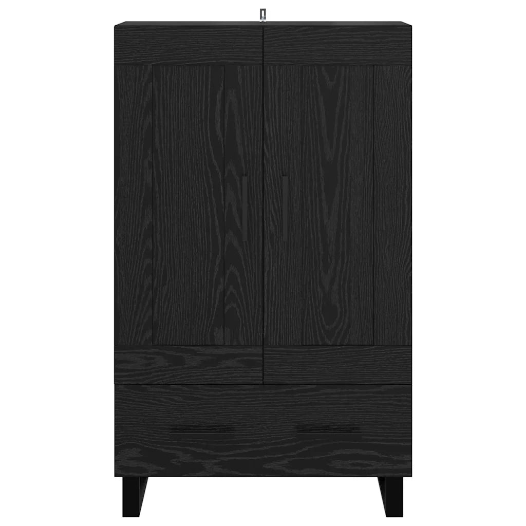 Credenza | Madia | Buffet da pranzo | Armadio da pranzo Rovere Nero 69,5 x 31 x 115 cm Legno multistrato