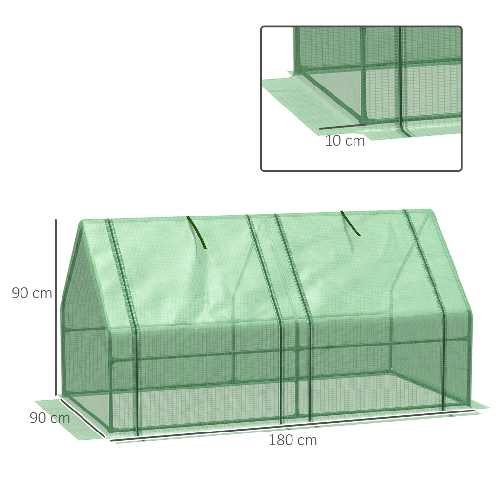 Serra per piante in acciaio verde 180x90x90 cm