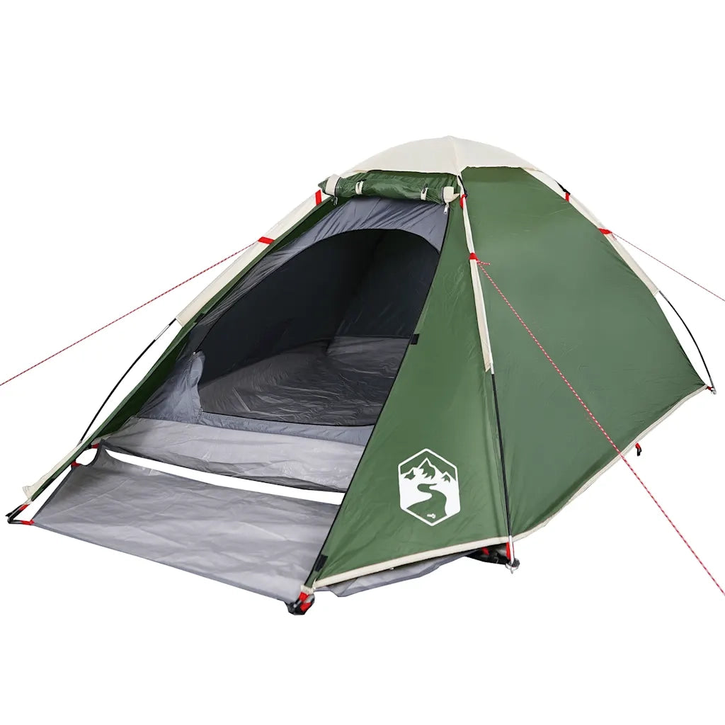 Tenda da Campeggio a Cupola per 4 Persone-Tenda per Escursionismo Verde Impermeabile 971409