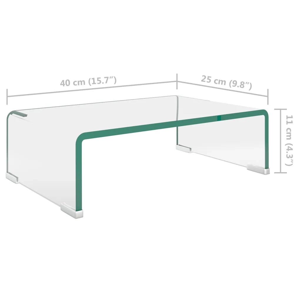 Mobile/Rialzo porta TV | Armadietto TV | Mobile Porta TV in Vetro Bianco 40x25x11 cm