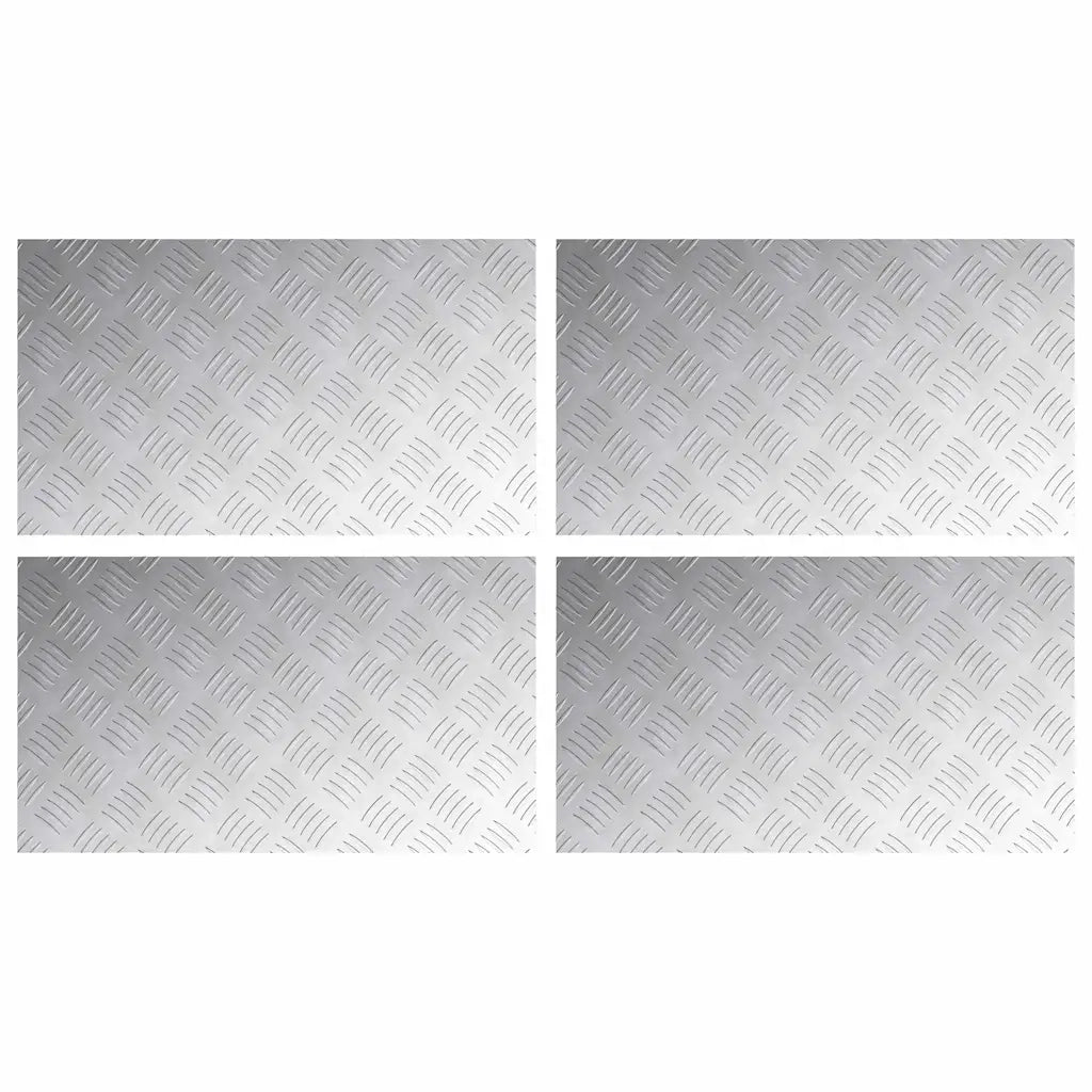 Gradini per Scale 4 pz | Tappetini per scale autoadesivi Argento 70 x 40 cm Alluminio