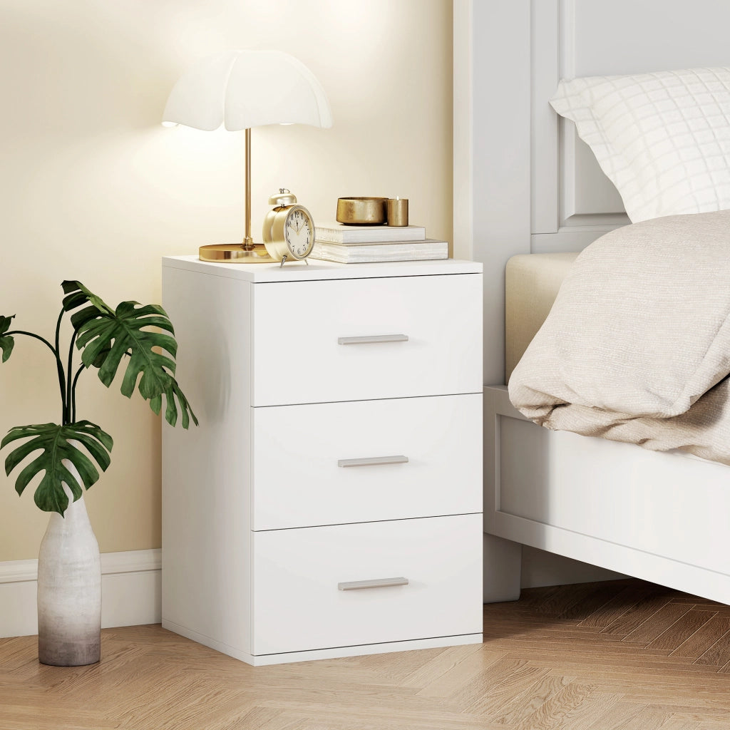Comodino con 3 cassetti ¨C Xylo ¨C MDF bianco