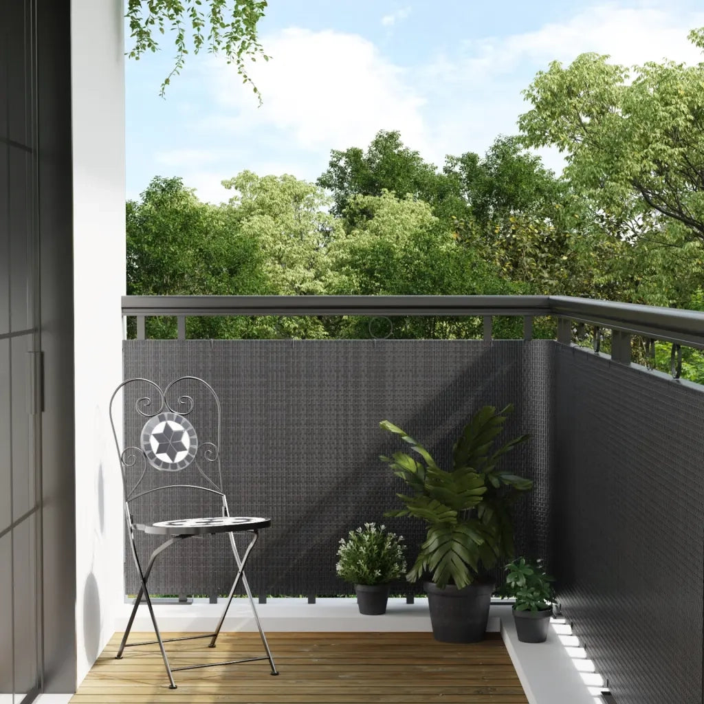 Schermo da balcone | Paravento da Balcone Antracite 600x90 cm in Polyrattan