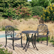 Set da Bistrot 3 pz in Alluminio Pressofuso Nero 3070572