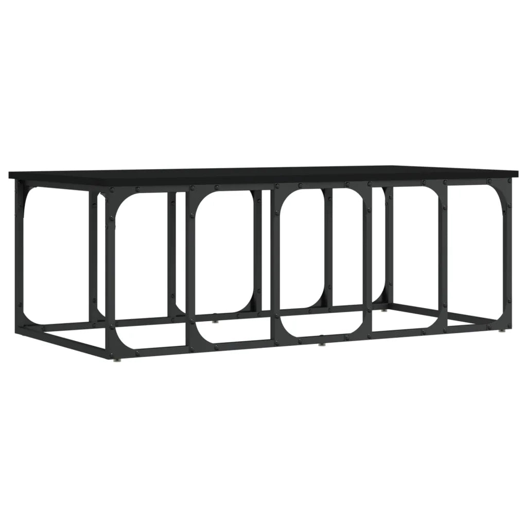 Tavolino da Salotto Nero 100x50x35,5 cm in Legno Multistrato 833378